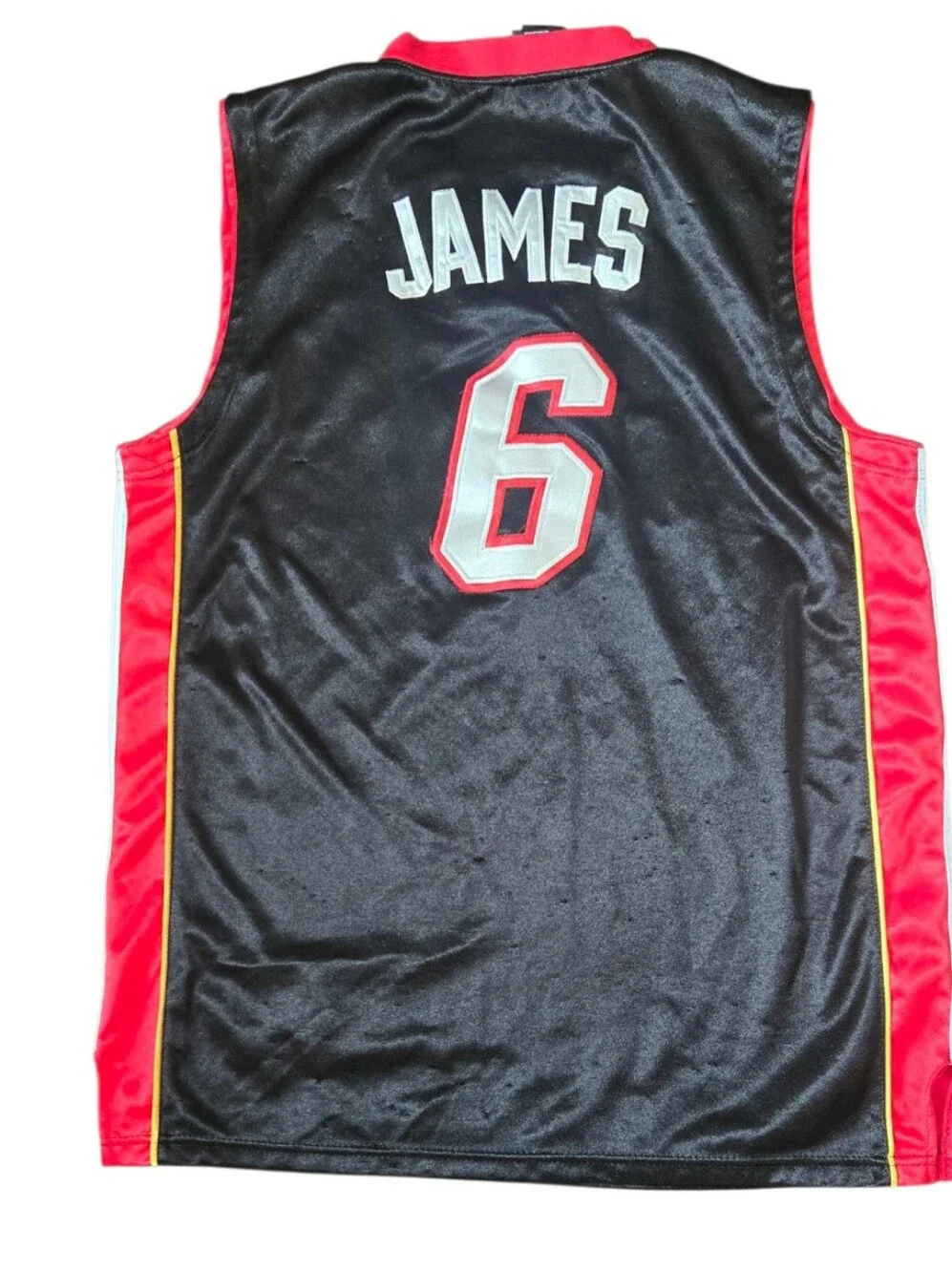 Vintage Adidas LeBron James Miami Heat Jersey Size XL Swingman Black Red NBA #41